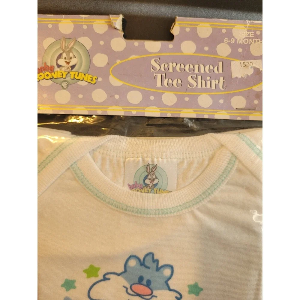 Baby Looney Tunes The Sly One Screened Tee Shirt Bodysuit 6-9 Months VINTAGE!